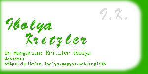 ibolya kritzler business card